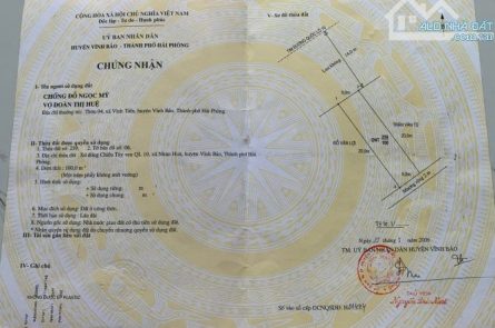 BÁN ĐẤT TẠI NHÂN HÒA - VĨNH BẢO - HP